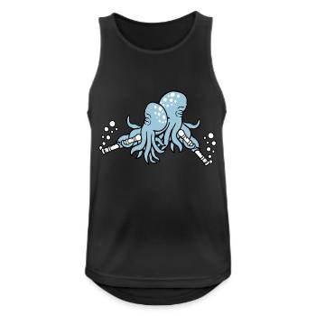 2 Octopus Flute Music Play Bubbles Band Team - Men's Breathable Tank Top - black - Front - Nick (188cm)