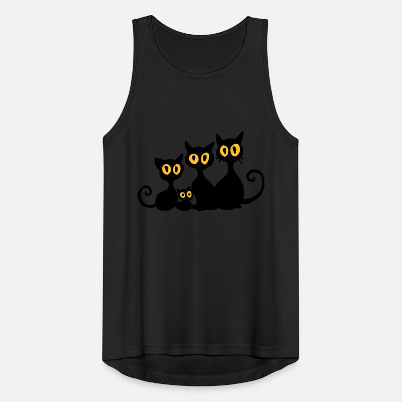 Schwarze Katzen Männer Tank Top atmungsaktiv