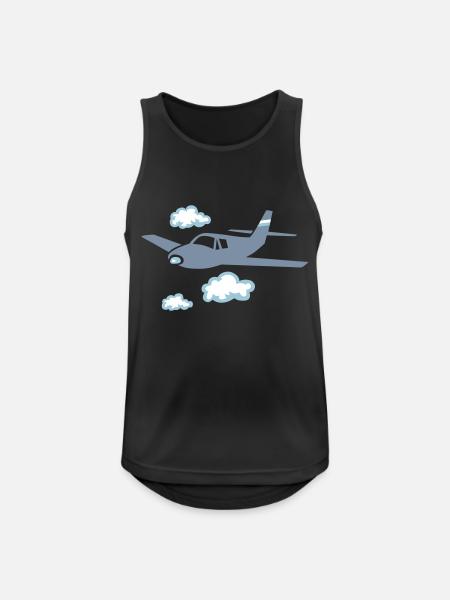 airplane fly sky - Men's Breathable Tank Top - black