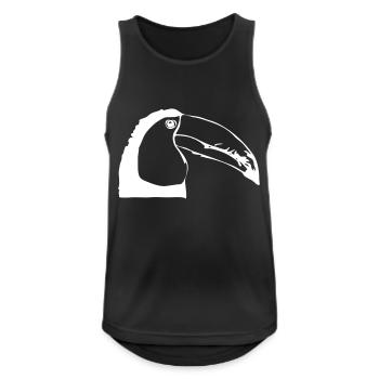 Toucan de profil - Débardeur respirant Homme - noir - Devant - Nick (188cm)