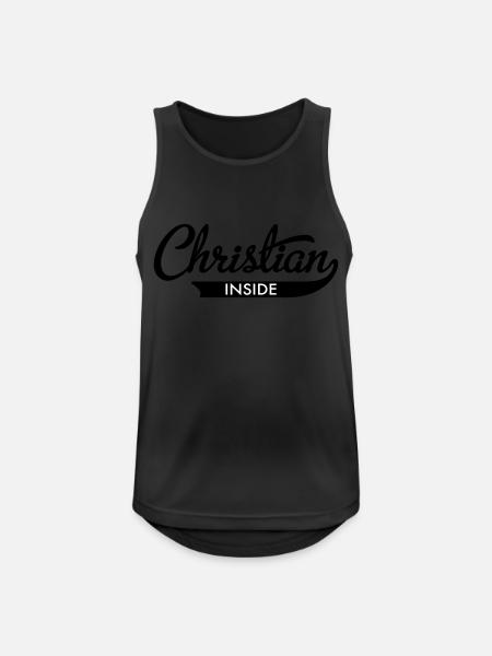 Christ - Männer Tank Top atmungsaktiv - Schwarz