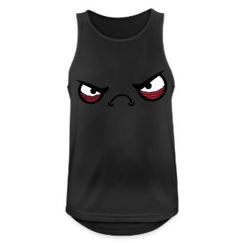 Angry Face - Männer Tank Top atmungsaktiv - Schwarz - Vorne - Nick (188cm)