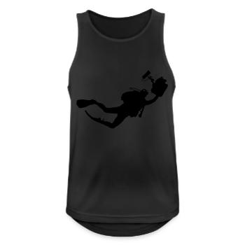 Taucher - Männer Tank Top atmungsaktiv - Schwarz - Vorne - Nick (188cm)