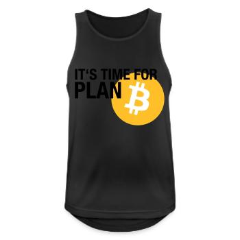 IT'S TIME FOR PLAN B (BITCOIN) - Männer Tank Top atmungsaktiv - Schwarz - Vorne - Nick (188cm)