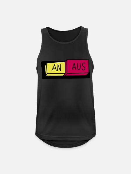 An / Aus Schalter - Männer Tank Top atmungsaktiv - Schwarz