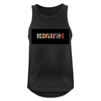 3D Effekt House Logo - Männer Tank Top atmungsaktiv - Schwarz - Vorne - Nick (188cm)