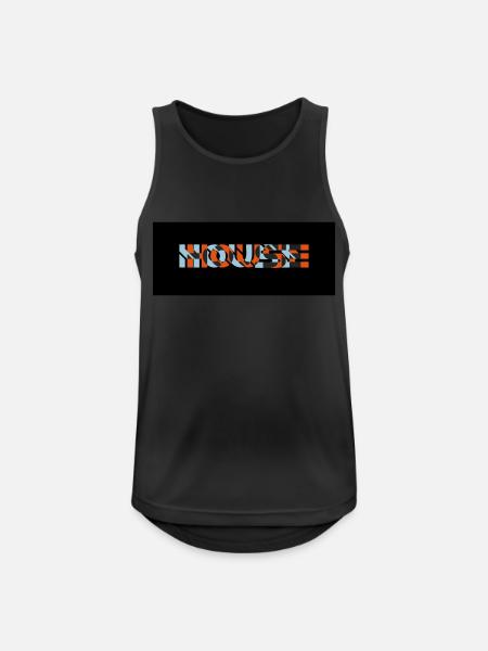3D Effect House Logo - Men's Breathable Tank Top - black