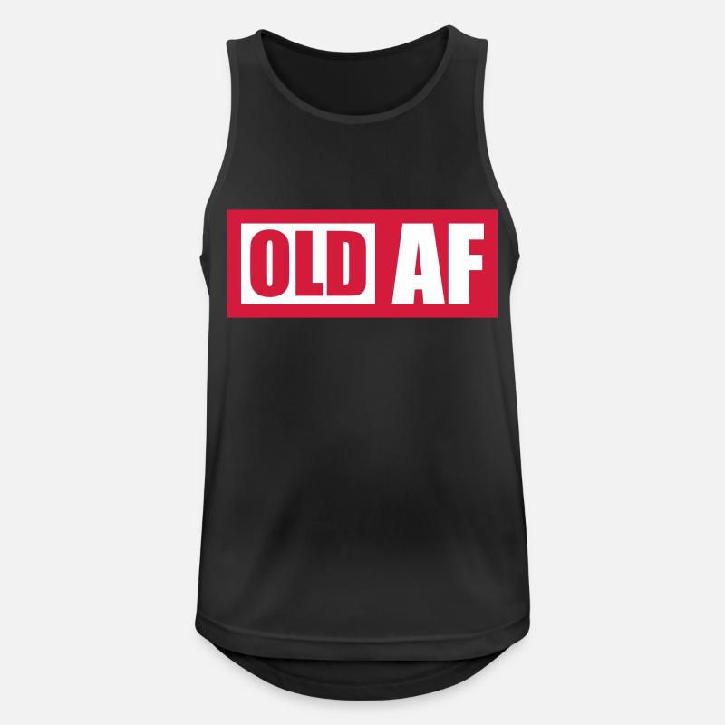 old AF Text Logo - Men's Breathable Tank Top - black