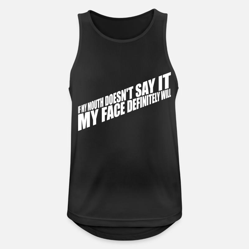my face definitely will - Men's Breathable Tank Top - black