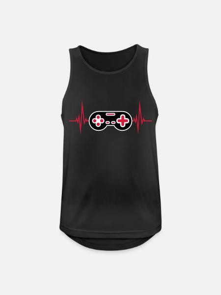 Pulse Heartbeat Retro Gamer - Men's Breathable Tank Top - black