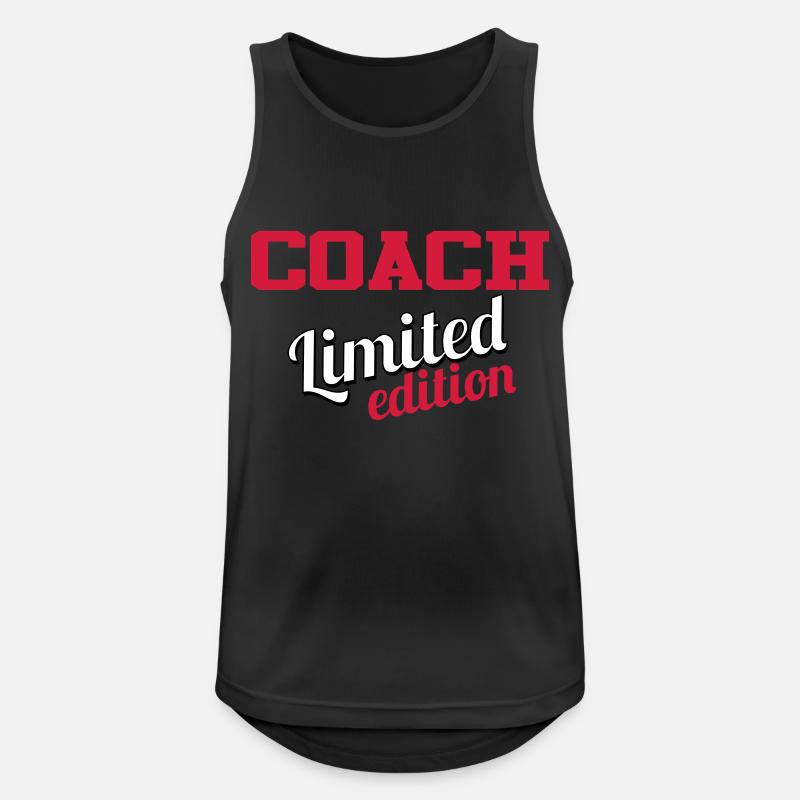 COACH LIMITIERTE AUFLAGE - Männer Tank Top atmungsaktiv - Schwarz