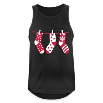 Christmas socks - Men's Breathable Tank Top - black - Front - Nick (188cm)