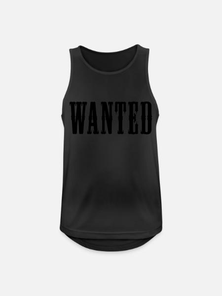 wanted wilder westen - Männer Tank Top atmungsaktiv - Schwarz