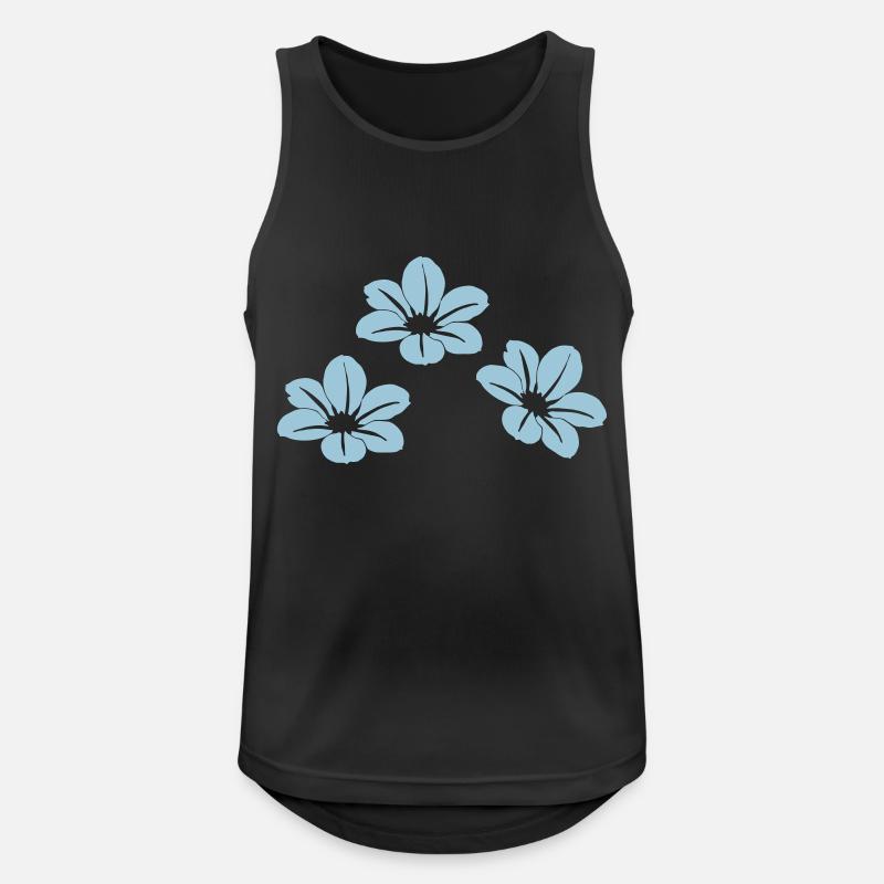 Blumen - Männer Tank Top atmungsaktiv - Schwarz