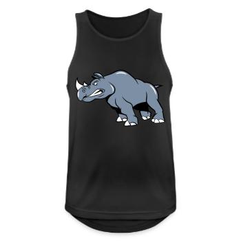 nashorn agressiv angriff - Männer Tank Top atmungsaktiv - Schwarz - Vorne - Nick (188cm)
