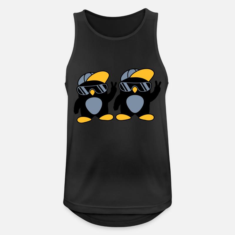 2 Freunde coole Pinguine - Männer Tank Top atmungsaktiv - Schwarz