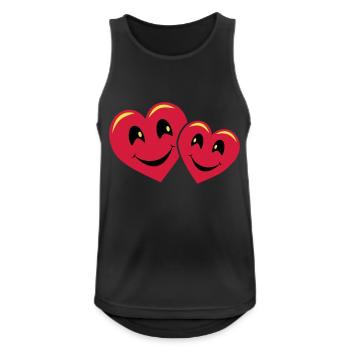 Herzende Herzen - Männer Tank Top atmungsaktiv - Schwarz - Vorne - Nick (188cm)