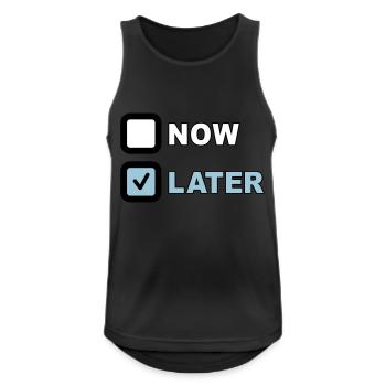 Now Later Question - Männer Tank Top atmungsaktiv - Schwarz - Vorne - Nick (188cm)