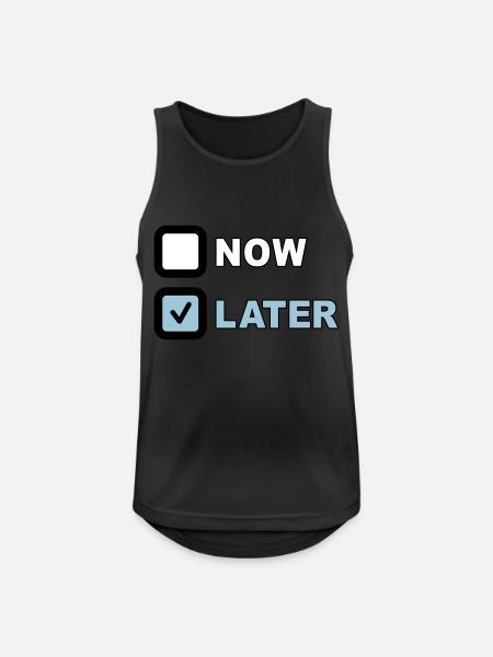 Now Later Question - Männer Tank Top atmungsaktiv - Schwarz