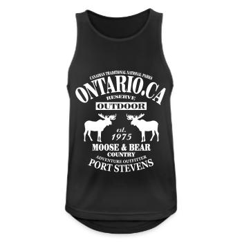 Canada - Moose & Bear Country - Männer Tank Top atmungsaktiv - Schwarz - Vorne - Nick (188cm)