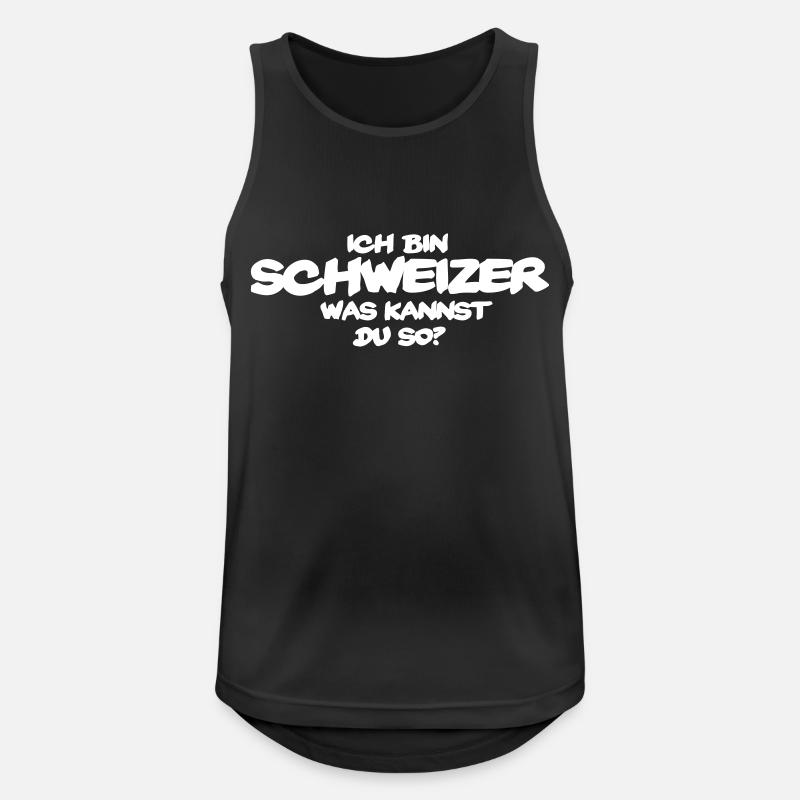 Lustiger Schweiz Spruch Schweizer Geschenk - Männer Tank Top atmungsaktiv - Schwarz