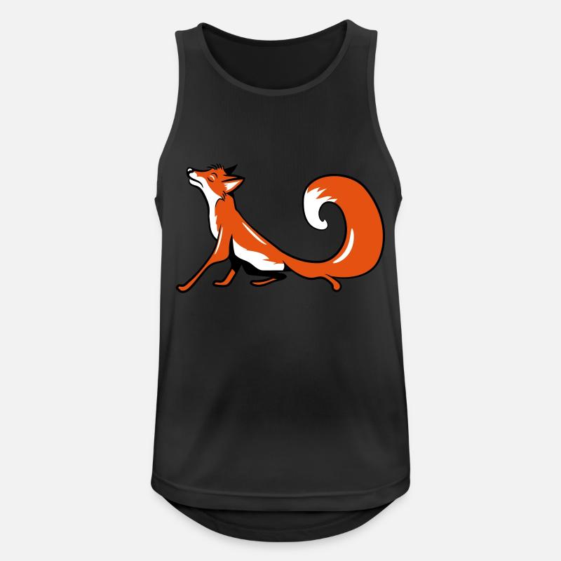 Fuchs witzig eitel - Männer Tank Top atmungsaktiv - Schwarz