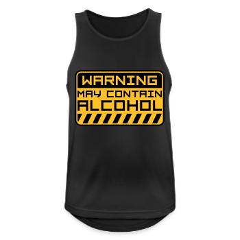 Warning May Contain Alcohol - Männer Tank Top atmungsaktiv - Schwarz - Vorne - Nick (188cm)