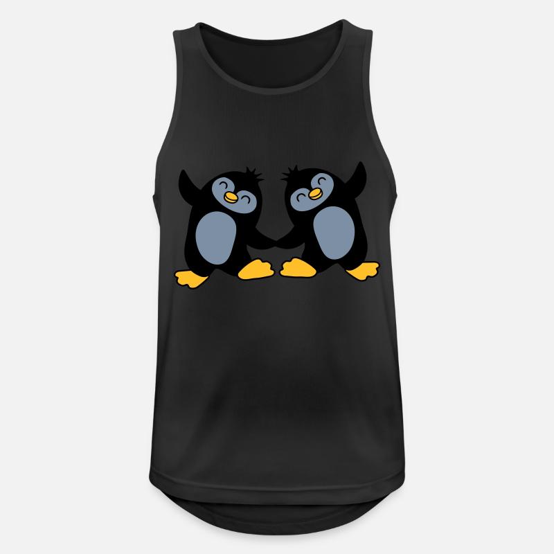 2 pingouins mignons dansant - Débardeur respirant Homme - noir