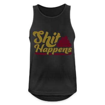 Kacke Haufen Shit happens - Männer Tank Top atmungsaktiv - Schwarz - Vorne - Nick (188cm)