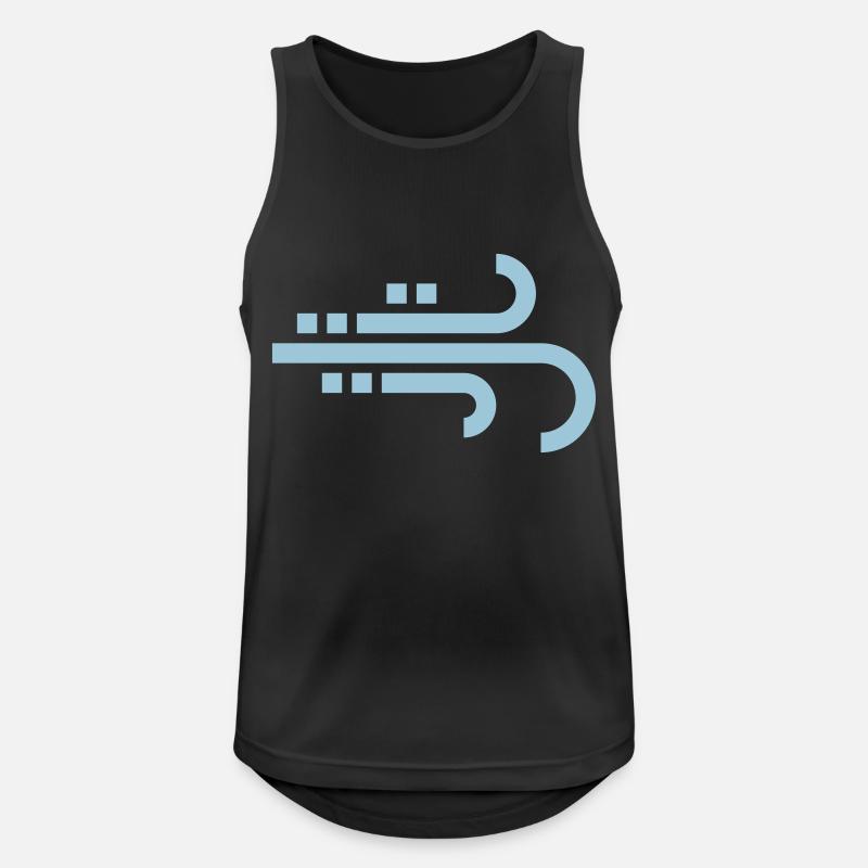 windig, Wind, Symbol, Icon - Männer Tank Top atmungsaktiv - Schwarz