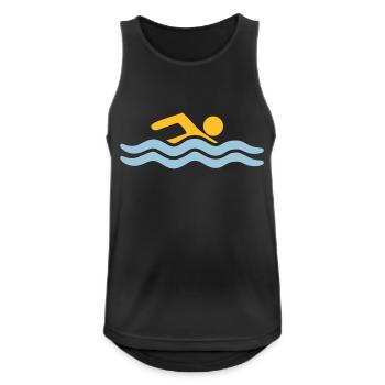 sea swimming pool holiday waves water cool sports lo - Men's Breathable Tank Top - black - Front - Nick (188cm)