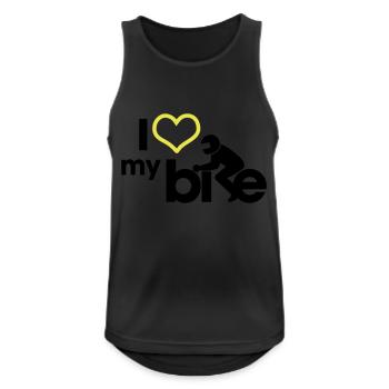 i l ove mon vélo - Débardeur respirant Homme - noir - Devant - Nick (188cm)