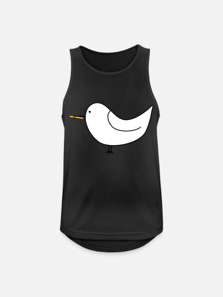 Weiße Möwe mit Pommes - Männer Tank Top atmungsaktiv - Schwarz