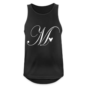 Monogram M Heart Vine - Men's Breathable Tank Top - black - Front - Nick (188cm)