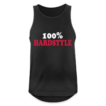 Hardstyle - Männer Tank Top atmungsaktiv - Schwarz - Vorne - Nick (188cm)