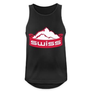 Swiss Mountain Banner Logo - Débardeur respirant Homme - noir - Devant - Nick (188cm)