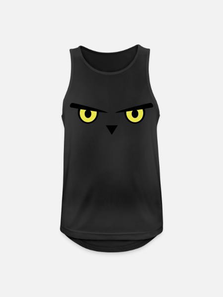 Owl, eyes, bird - Men's Breathable Tank Top - black
