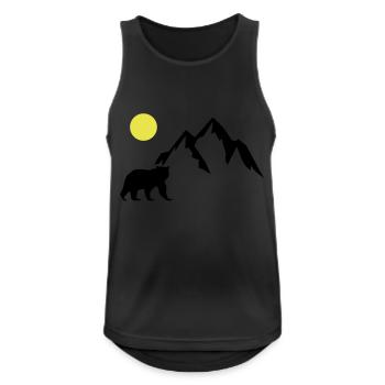 mountain bär - Männer Tank Top atmungsaktiv - Schwarz - Vorne - Nick (188cm)
