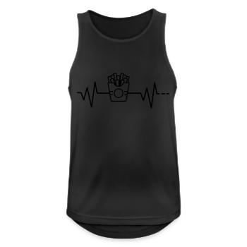 Herzschlag Pommes Frittes Fritten Fast Food Fries - Männer Tank Top atmungsaktiv - Schwarz - Vorne - Nick (188cm)