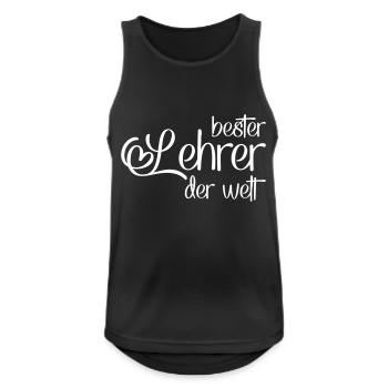 Lehrer - Männer Tank Top atmungsaktiv - Schwarz - Vorne - Nick (188cm)