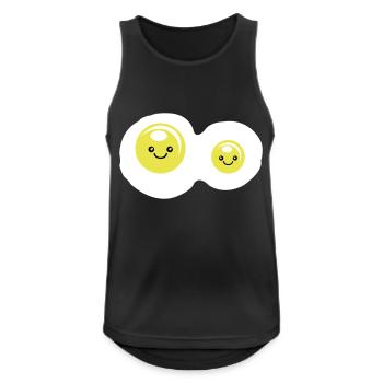 spiegeleier - Männer Tank Top atmungsaktiv - Schwarz - Vorne - Nick (188cm)