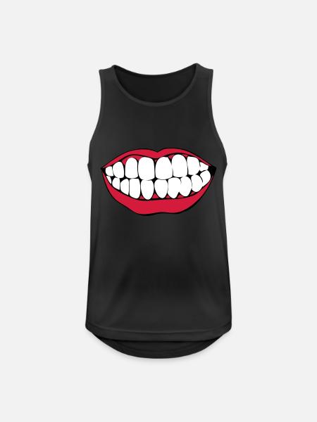 Zähne - Männer Tank Top atmungsaktiv - Schwarz