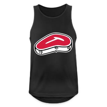 T-Bone Steak - Männer Tank Top atmungsaktiv - Schwarz - Vorne - Nick (188cm)
