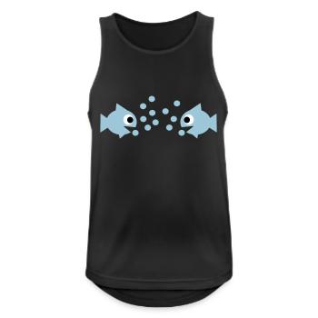 Fische - Männer Tank Top atmungsaktiv - Schwarz - Vorne - Nick (188cm)