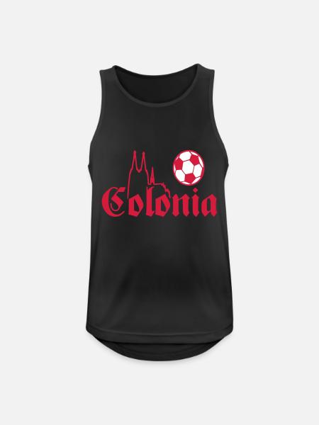 Köln - Colonia Fußball - Männer Tank Top atmungsaktiv - Schwarz