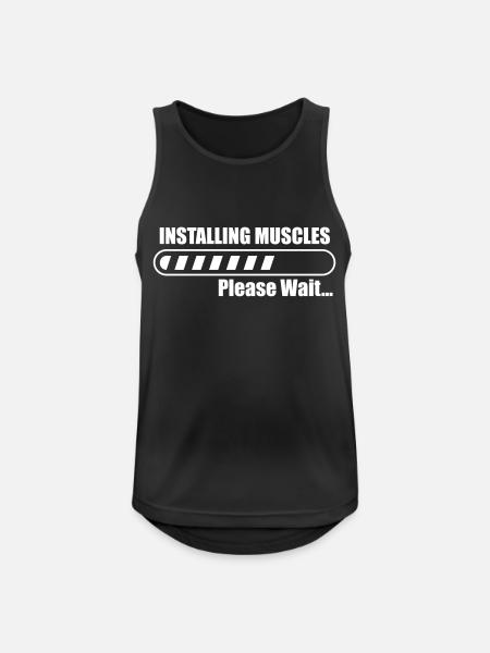 Installing muscles Bodybuilding gym fitness - Men's Breathable Tank Top - black