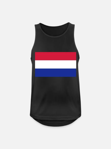 Netherlands, Niederlande - Männer Tank Top atmungsaktiv - Schwarz