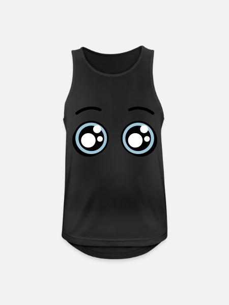 yeux mignons - yeux doux - Débardeur respirant Homme - noir