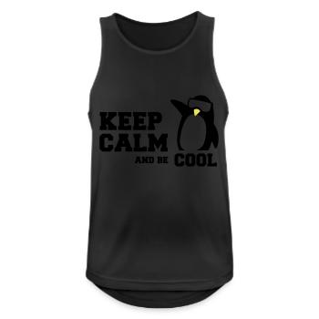 Penguin garder son calme - Débardeur respirant Homme - noir - Devant - Nick (188cm)