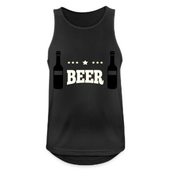Bier - Männer Tank Top atmungsaktiv - Schwarz - Vorne - Nick (188cm)
